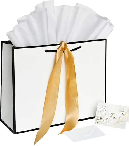 Miniatura 7 de ANFENG Regalo de recuerdo de cumpleaños negro, bolsa vintage de papel para mujeres, mamá, aniversario, novedad, fiesta, bolsas de papel, idea