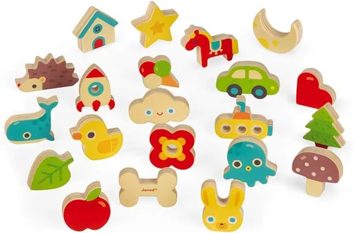 Miniatura 3 de Janod Juego de reconocimiento Memory Touch - 21 piezas de madera - Edades 3+ - J05318