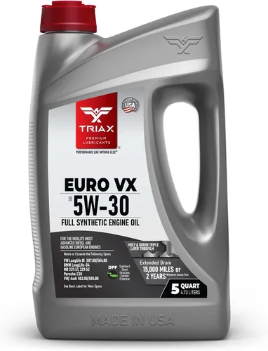 Miniatura 10 de TRIAX Euro VX 5W-30 Full Synthetic Ester, compatible con VW 507.00/504.00, VW Audi 502.00, 505.01, BMW LL-04, Porsche C30, ACEA C3, Mercedes 229.51
