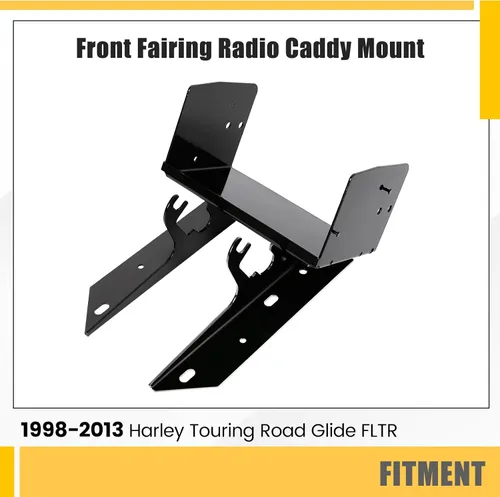 Miniatura 2 de KUAFU Soporte de montaje para radio de carenado delantero compatible con Harley Touring Road Glide FLTR 1998-2013 Reemplazo para 7708-98, 77078-98