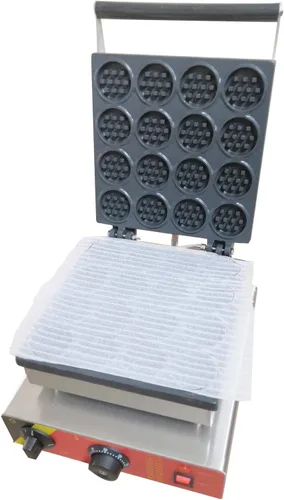 Miniatura 3 de INTBUYING Máquina eléctrica comercial para hacer gofres para tartas redondas, cuerpo de acero inoxidable con revestimiento antiadherente, máquina