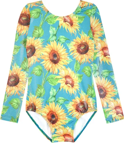 Miniatura 108 de HOZIY - Leotardos de manga larga para niñas, de gimnasia, para niños pequeños, trajes florales de unicornio, galaxia, arco iris, patrón de rayas