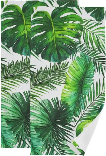 Miniatura 16 de Pfrewn Juego de 2 toallas de baño de mano de playa con hojas de árbol de palma, toallas de baño de 16 x 30 pulgadas, suaves y absorbentes, toallas