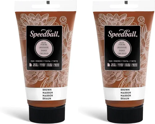 Miniatura 50 de Speedball Tinta de impresión en bloque soluble en agua 3815 – Color intenso con acabado satinado AP no tóxico 8 onzas líquidas, peltre