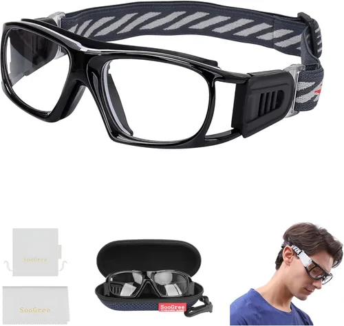 Miniatura 19 de SooGree Sports Glasses - Racquetball Goggles Basketball Football Eye Protective G8033 Marco Negro Almohadilla Gris