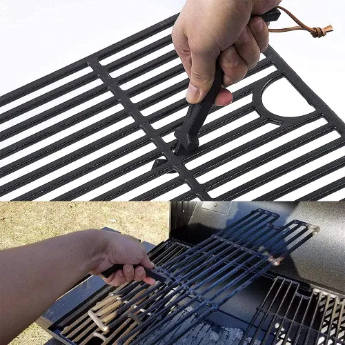 Miniatura 8 de AJinTeby Elevador de parrilla de hierro fundido universal para la mayoría de las parrillas de carbón, gas, compatible con parrillas BGE, se adapta a
