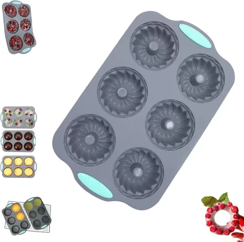 Miniatura 10 de Molde de hielo de corona, bandeja de cubitos de hielo de corona navideña de silicona y conjunto de moldes de copos de nieve, moldes de chocolate