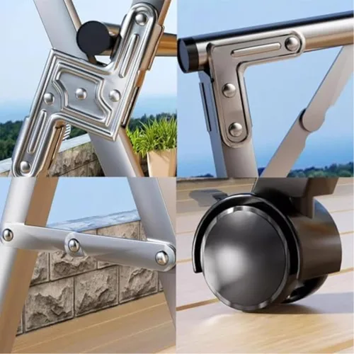 Miniatura 6 de Estante de secado de ropa plegable que ahorra espacio, secadora de ropa de acero inoxidable resistente con ruedas rodantes, marco multicapa