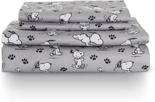 Miniatura 29 de Berkshire Blanket Peanuts® - Juego de sábanas para niños, tamaño individual, 3 piezas, lindo personaje Snoopy impreso, sábanas de microfibra suave
