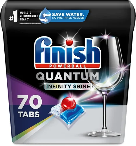 Miniatura 17 de Finish Quantum Cápsulas para lavavajillas, sin enjuague previo, detergente para lavavajillas, elimina las manchas y la grasa seca 24 horas, dejando