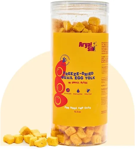 Arya Sit! - Golosinas y complemento alimenticio liofilizadas de un solo ingrediente para perros (yema de huevo)