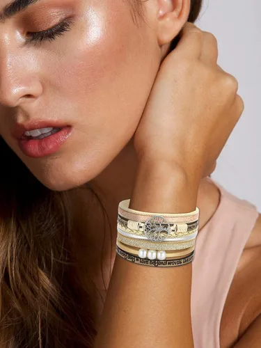 Miniatura 2 de Pulsera envolvente de cuero turquesa, pulseras de cuentas en capas para mujer, pulseras de plumas multicapa, pulsera bohemia occidental para mujer