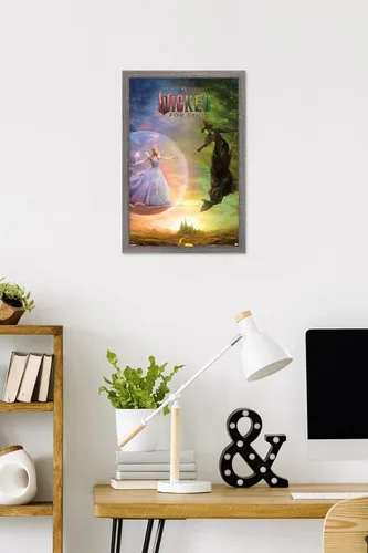 Miniatura 2 de Wicked: For Good (2025) - Póster de pared de una hoja de burbujas, 22.4 pulgadas de largo x 14.7 pulgadas de ancho, versión enmarcada de madera