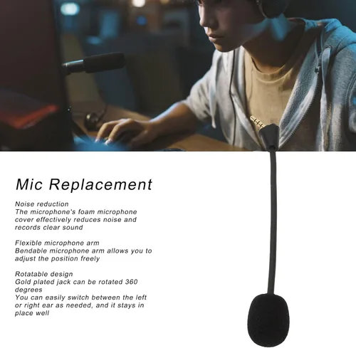 Miniatura 4 de Replacement Microphone for Hyper X Cloud II for Cloud Core for Cloud Pro Silver for Cloudx, PC Gaming Headsets Microphone, 3.5mm Plug