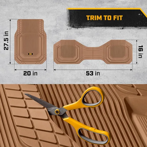 Miniatura 7 de Cat® ToughLiner™ Alfombrillas para el Suelo del Coche - Alfombrilla de Servicio Pesado Recortable para Camiones - Alfombrillas de Coche y Forros
