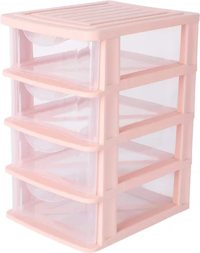 Miniatura 10 de Ipetboom Caja de almacenamiento transparente de escritorio, organizador de cajones de plástico, estuche de almacenamiento de cosméticos de 9.05 x