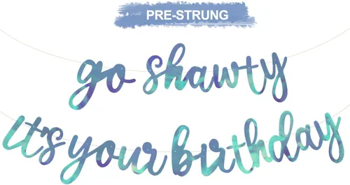 Miniatura 37 de BEISHIDA Cartel con texto en inglés «Go Shawty It's Your Birthday» con texto en inglés «No DIY Hip Hop» con tema de feliz cumpleaños, cartel de Rojo