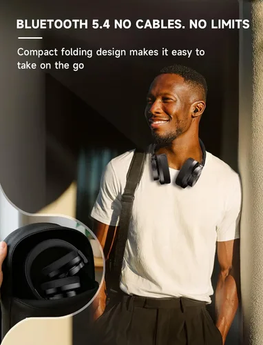 Miniatura 4 de AOC Auriculares con cable, auriculares con monitor de estudio de DJ sobre la oreja con tiempo de reproducción de 72 horas, conector de 0.138