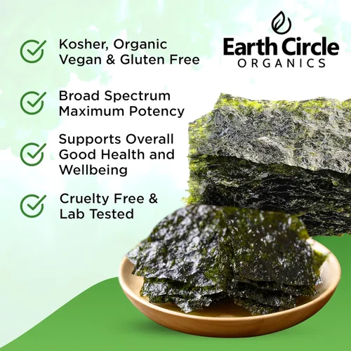 Miniatura 2 de Earth Circle Organics Sábanas de algas nori orgánicas, crudas, sin calentar y sin tostar, certificadas grado A, veganas, paleo y cetogénicas