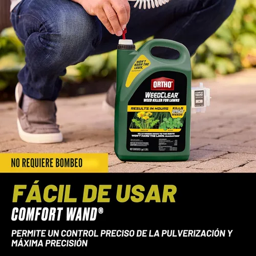 Miniatura 6 de Ortho WeedClear herbicida para césped con Comfort Wand, mata más de 250 malas hierbas incluyendo diente de león y trébol, 1 galón.