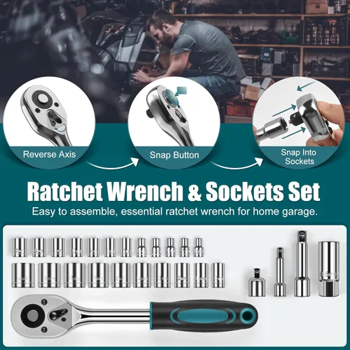 Miniatura 4 de Sundpey Home Tool Kit 257-PCs - Juego de herramientas de reparación básica para el hogar para hombres y mujeres - Juego de herramientas de mecánico