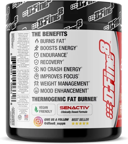 Miniatura 3 de Polvo energético termogénico pre-entrenamiento y suplemento de trituración, aumenta la energía, estado de ánimo y enfoque, sin azúcar, contiene