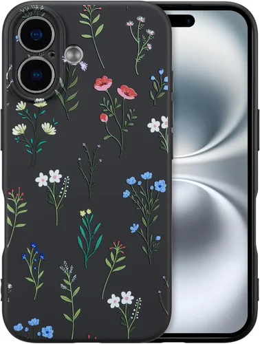 Miniatura 116 de RALEAVO Funda Floral para iPhone 12, Cubierta de Silicona Líquida con Bonito Patrón de Rama de Flores para Niñas y Mujeres, Funda Protectora de Goma