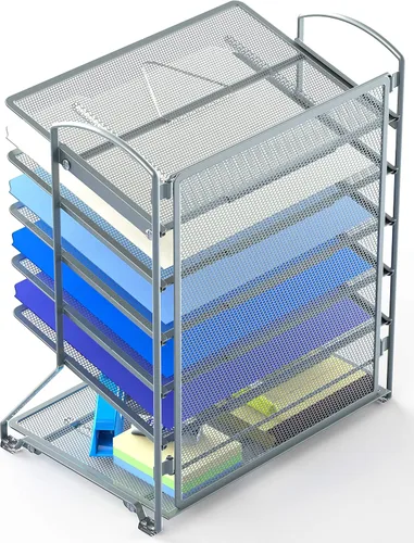 Miniatura 2 de SimpleHouseware - Bandeja organizadora para documentos de escritorio con 6 bandejas Plata
