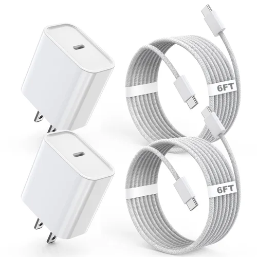 Miniatura 10 de Cargador rápido para iPhone, cargador de iPhone de carga rápida, paquete de 2 bloques de cargador de pared USB C, cargadores rápidos para iPhone