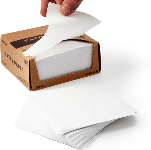 Paquete de 1000 papel de hamburguesa para hamburguesas de grado restaurante, carne de hamburguesa no incluida. Antiadherente, encerado de grado