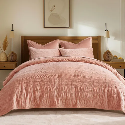 Miniatura 14 de EVERGRACE Edredón de Terciopelo Tamaño Queen, Juego de Ropa de Cama de Terciopelo de Lujo, Juegos de Edredón Ultra Suaves Fruncidos, Edredón Ligero