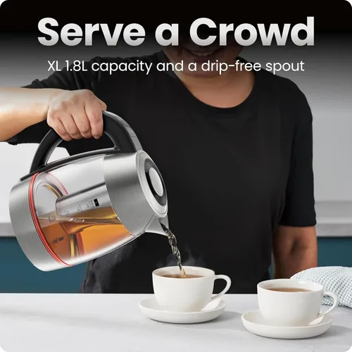 Miniatura 7 de Chefman Lightning - Hervidor Eléctrico de Alta Potencia, 1.8L 1750W, Hervido Rápido de 2 Tazas en 2 Minutos, Hervidor de Té Inalámbrico Libre de BPA