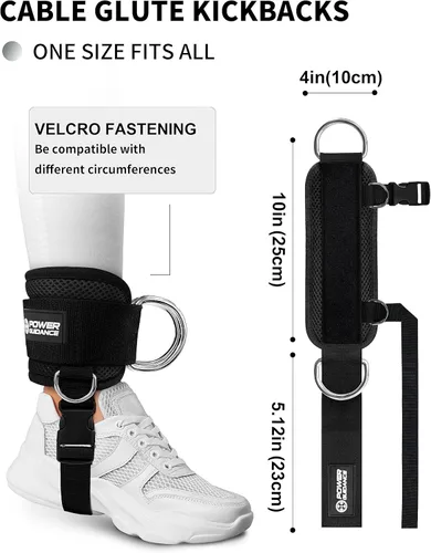 Miniatura 2 de POWER GUIDANCE Correa de tobillo para máquina de cable, correa de tobillo profesional para entrenamientos de glúteos, extensiones de piernas, correa