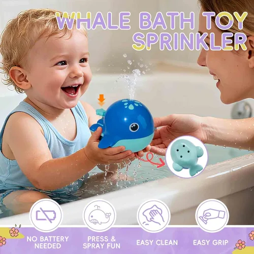 Miniatura 3 de Juguetes de baño sin moldes, 11 piezas Botes flotantes seguros, fáciles de limpiar y divertidos & cuchara & regadera y juguete de ballena