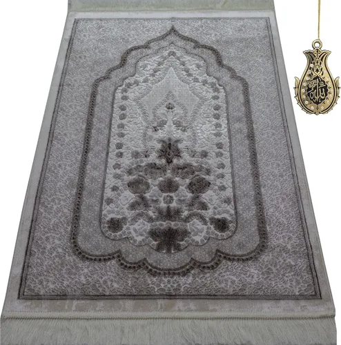 Miniatura 10 de Modefa Alfombra de oración de terciopelo islámico turco, alfombra de oración para hombres y mujeres, diseño tradicional musulmán Janamaz Sajada