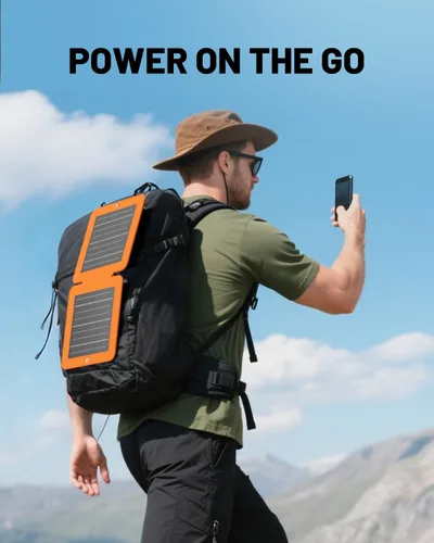 Miniatura 6 de SOLUPUP Paneles Solares, Cargador Solar Pequeño de 10W con USB-A de 5V y USB-C de Carga Rápida IPX5 Impermeable Plegable Panel Solar Portátil