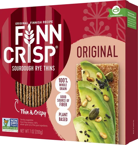 Miniatura 10 de Finn Crisp Original Rye Crispbread de 7 onzas, Pedido al Por Mayor de 18 Paquetes Galletas de Pan Crujiente de Centeno Delgadas y Crujientes
