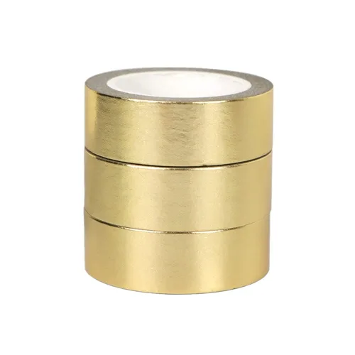 Miniatura 7 de AxeWoodz Juego de 3 rollos de cinta washi de lámina dorada de latón, cinta decorativa, papel artístico, cinta adhesiva para envolver regalos