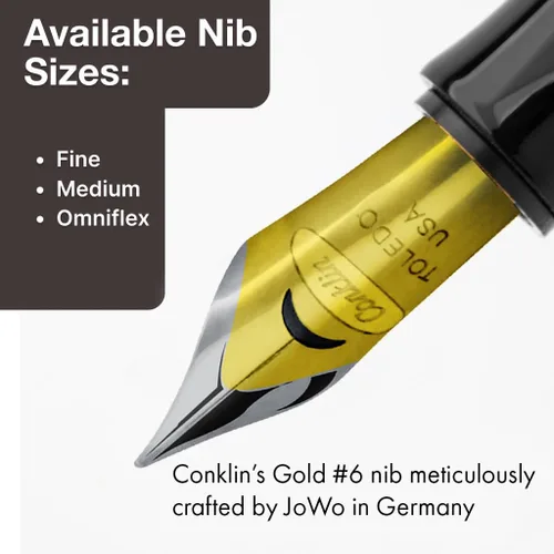 Miniatura 7 de Conklin Duragraph - Pluma estilográfica ámbar, punta media de oro macizo de 14 quilates, elegante herramienta de escritura con acabado ámbar cálido