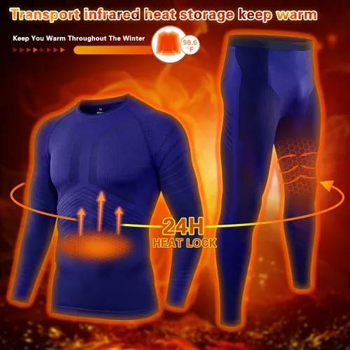 Miniatura 2 de MEETYOO Men's Thermal Underwear Set Sport Long Johns Base Layer