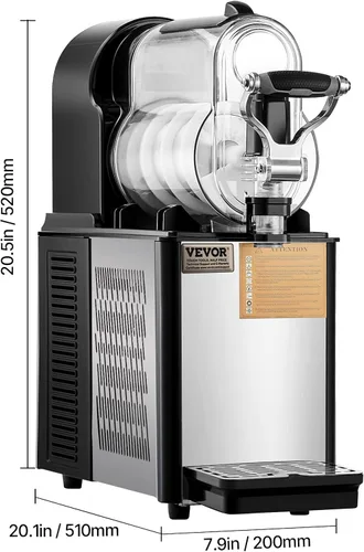 Miniatura 8 de VEVOR - Máquina comercial para hacer bebidas heladas, tanque único de 3L×1, fabricante de bebidas congeladas de 12 tazas, máquina de batidos