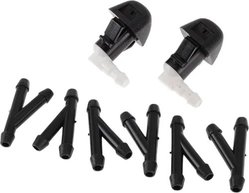 Boquilla de limpiaparabrisas para Honda Pilot 2009-2015 delantero con 6 piezas de manguera en Y conector de manguera de coche de plástico negro 1