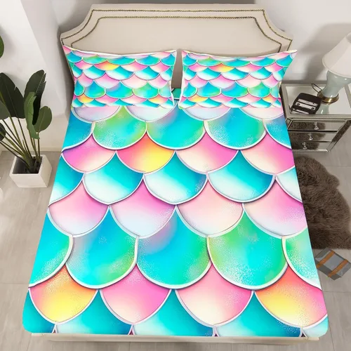 Miniatura 8 de Erosebridal Sábana bajera ajustable de mariposa azul, tamaño individual, sábanas estéticas de mariposas voladoras para niños, juegos de ropa de cama