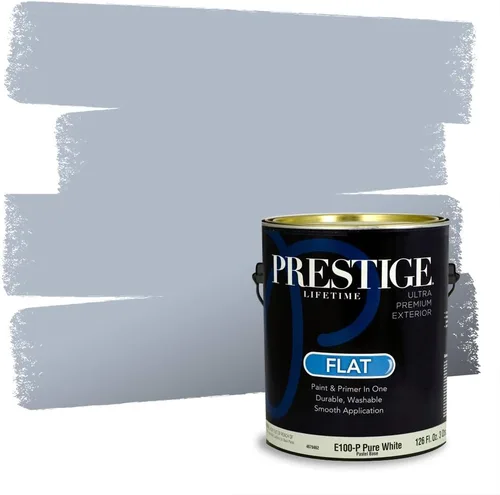 Miniatura 461 de Pintura Exterior + imprimación PRESTIGE, todo-en-uno, 1 galón, acabado mate, color comparable al Valspar* Royal Gray* VS151-Gris real