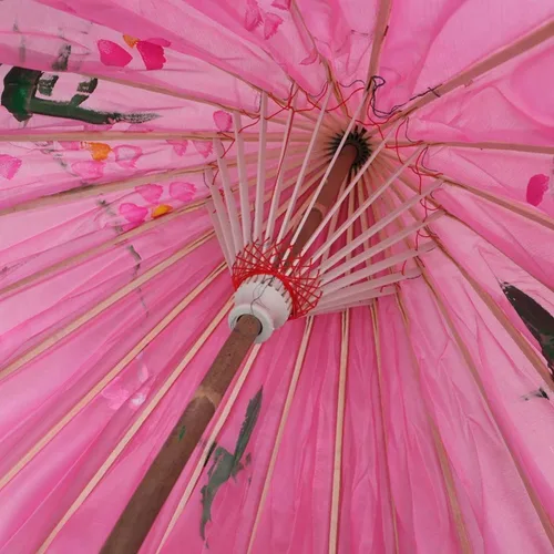 Miniatura 8 de HEALLILY Paraguas japonés chino de papel al óleo, sombrilla para bailar Umberlla, accesorios de fotografía para adultos o niños (rosa)