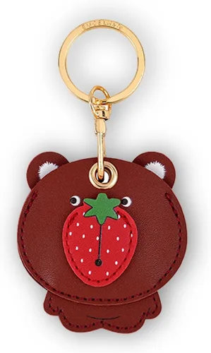 Funda de llavero de cuero compatible con Apple AirTag, buscador rastreador de llavero GPS Airtag con anillo de llave, cubierta protectora Rana