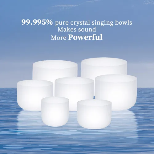 Miniatura 6 de SOLSHINE Juego de 7 cuencos de cristal de 15-30 cm con estuche de transporte resistente gratis, mazo de cuenco de cristal y junta tórica reparador