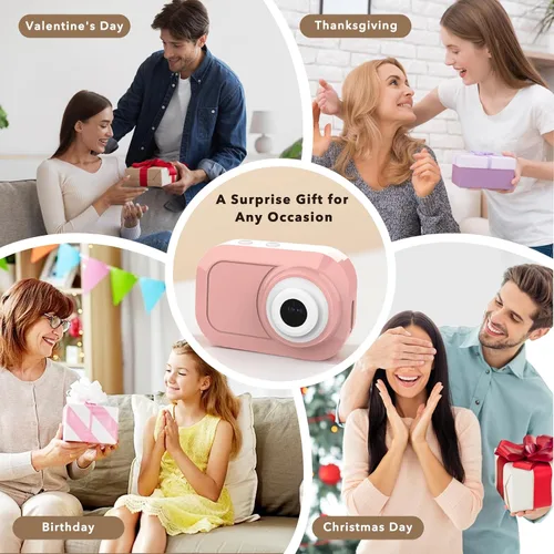 Miniatura 6 de Mini cámara con llavero con 14M 1080P FHD, mini cámara digital de bolsillo, pequeñas cámaras portátiles de 0.96 pulgadas, grabadora de video con Rosa