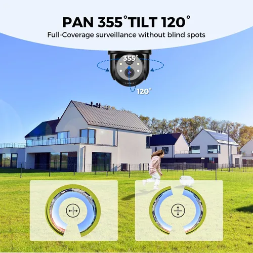 Miniatura 8 de LITYMOL Cámara solar 2K para seguridad en el hogar, cámaras de seguridad de visión de 360° inalámbricas para exteriores, visión nocturna a