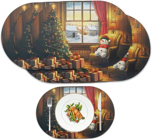 Miniatura 43 de Ghost Placemats Set of 2 Wipeable Faux Leather 12X18 Inch Waterproof Non-Slip Mats Spooky Table Decor Heat Resistant for Scary Dinner Party Fantasma